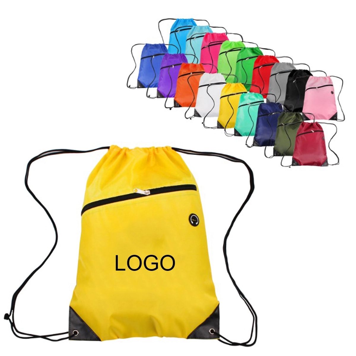 Drawstring Sports Pack With Front Zipper 3