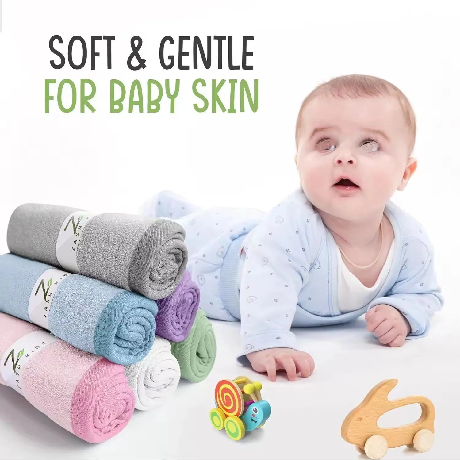 Bamboo Fiber Baby Washcloth Towel 8