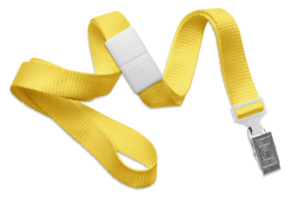 5/8" Blank Breakaway Lanyard w/Bulldog Clip (Yellow) 2