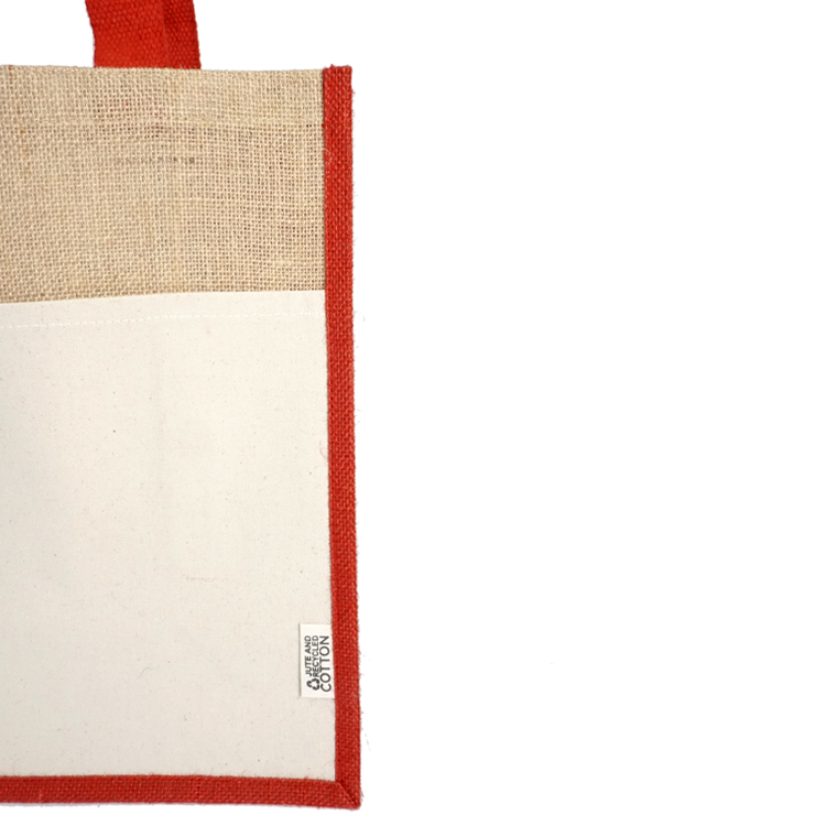 Miami Recycled Cotton Front Pocket Jute Tote, custom tote bag with logo imprint 17