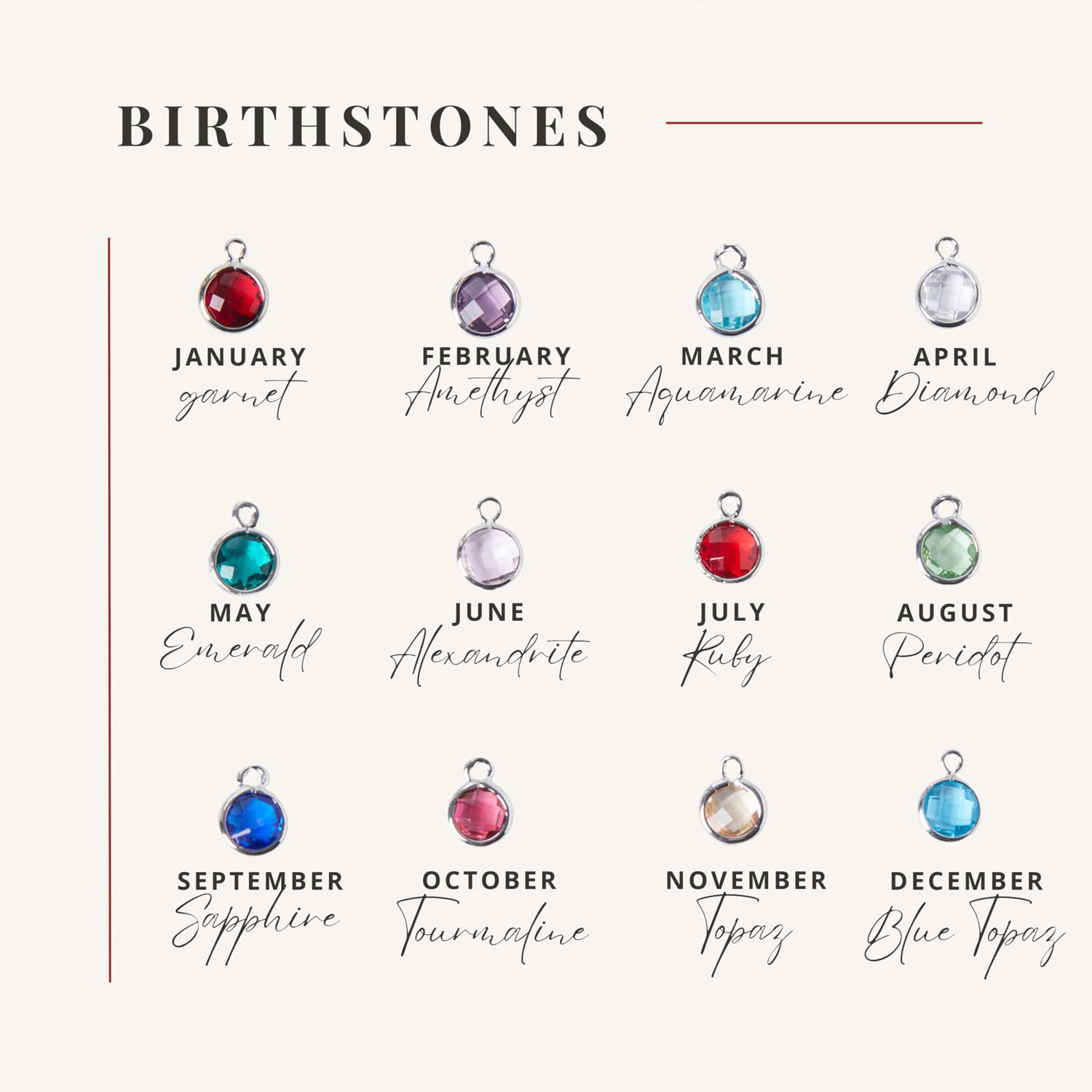 Personalized Stainless Steel Birthstone Necklace 4