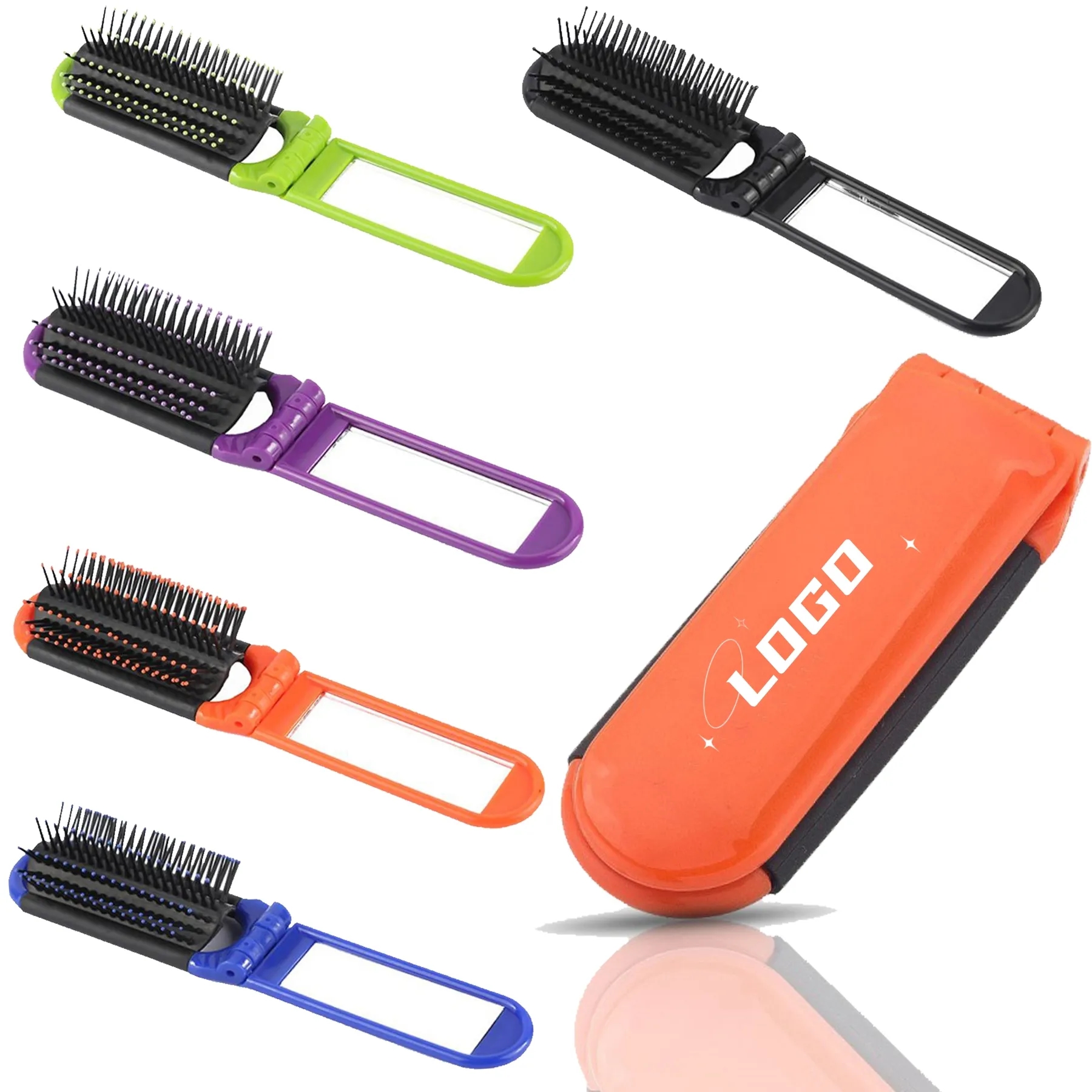 Folding Travel Mirror Hair Brush