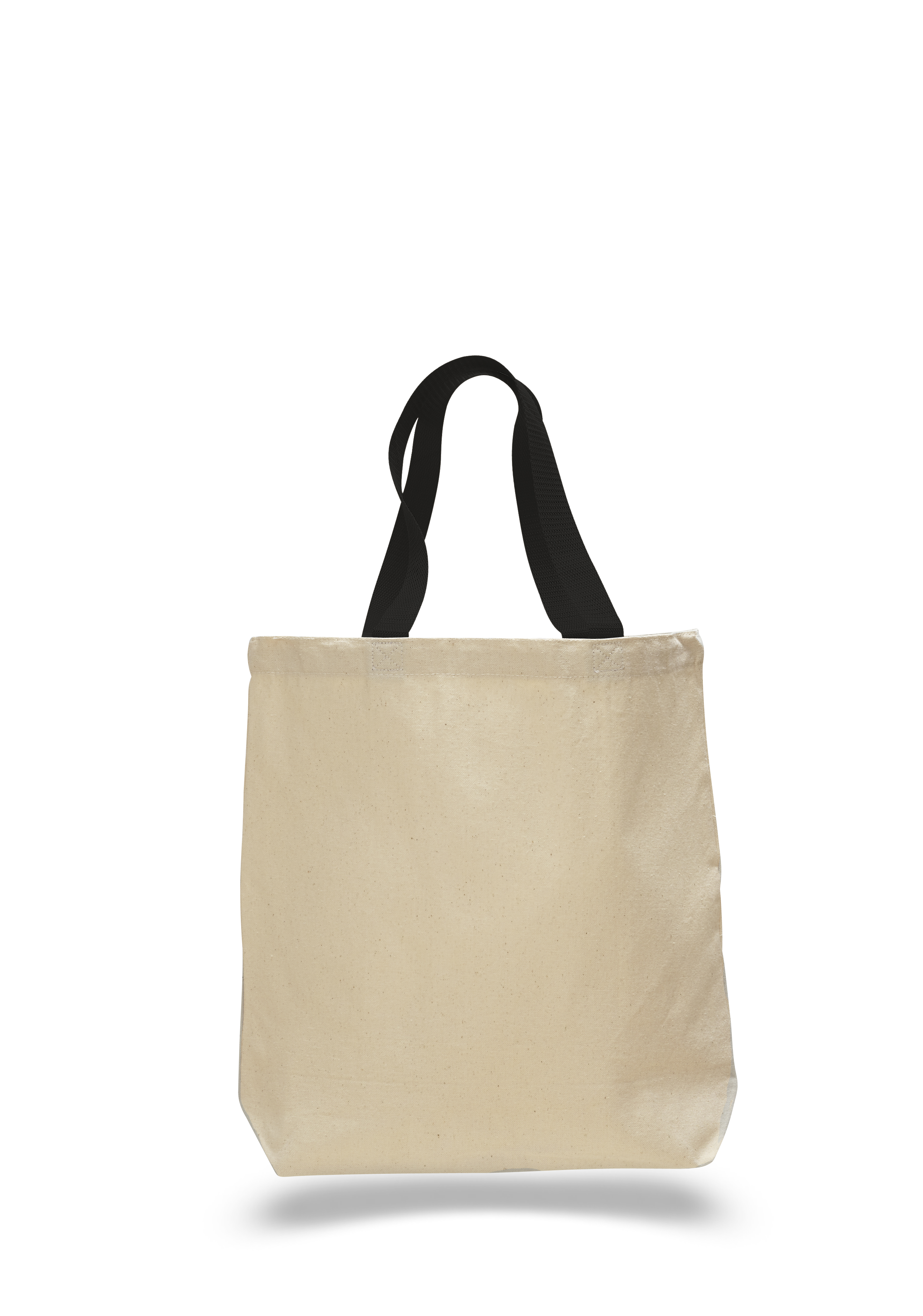 Heavy 12 oz Canvas Cotton Promotional Tote Bag with Colored Handles, custom tote bag with logo imprint 3