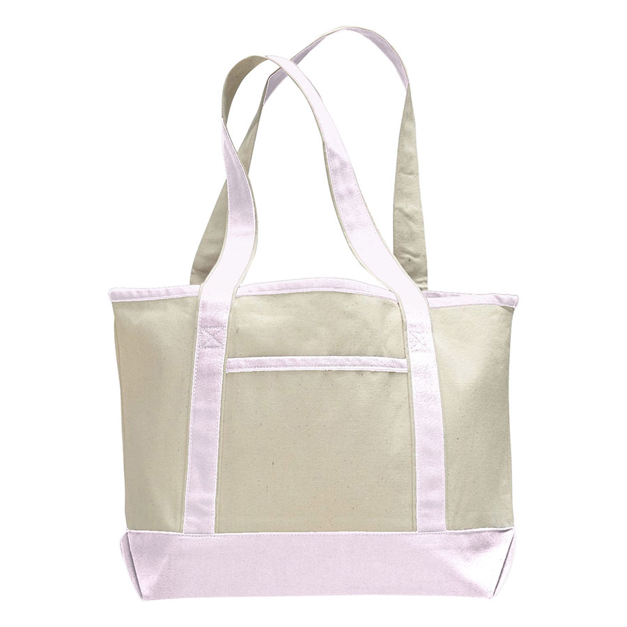 12 oz Cotton Canvas Boat Tote Bag - 18.5"W x12"H x 5.5"D x 4