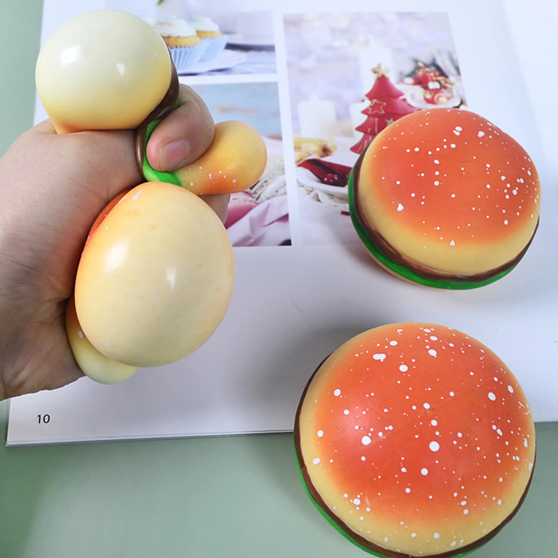 Plastic Simulated Hamburger Educational Toy Soft Pinch Fun 3