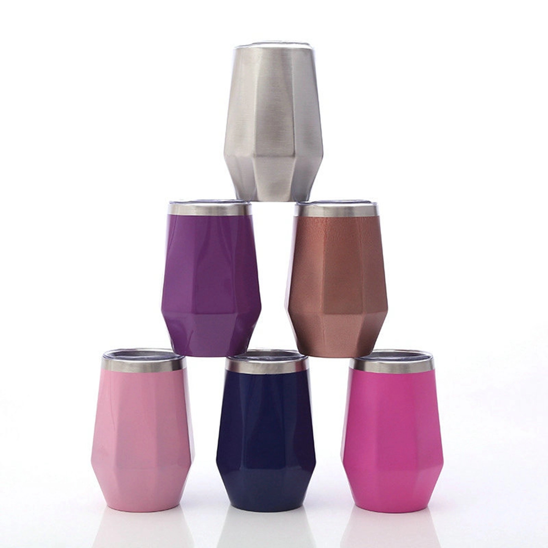 12 oz Diamond Shape Wine Cup with Lid 2