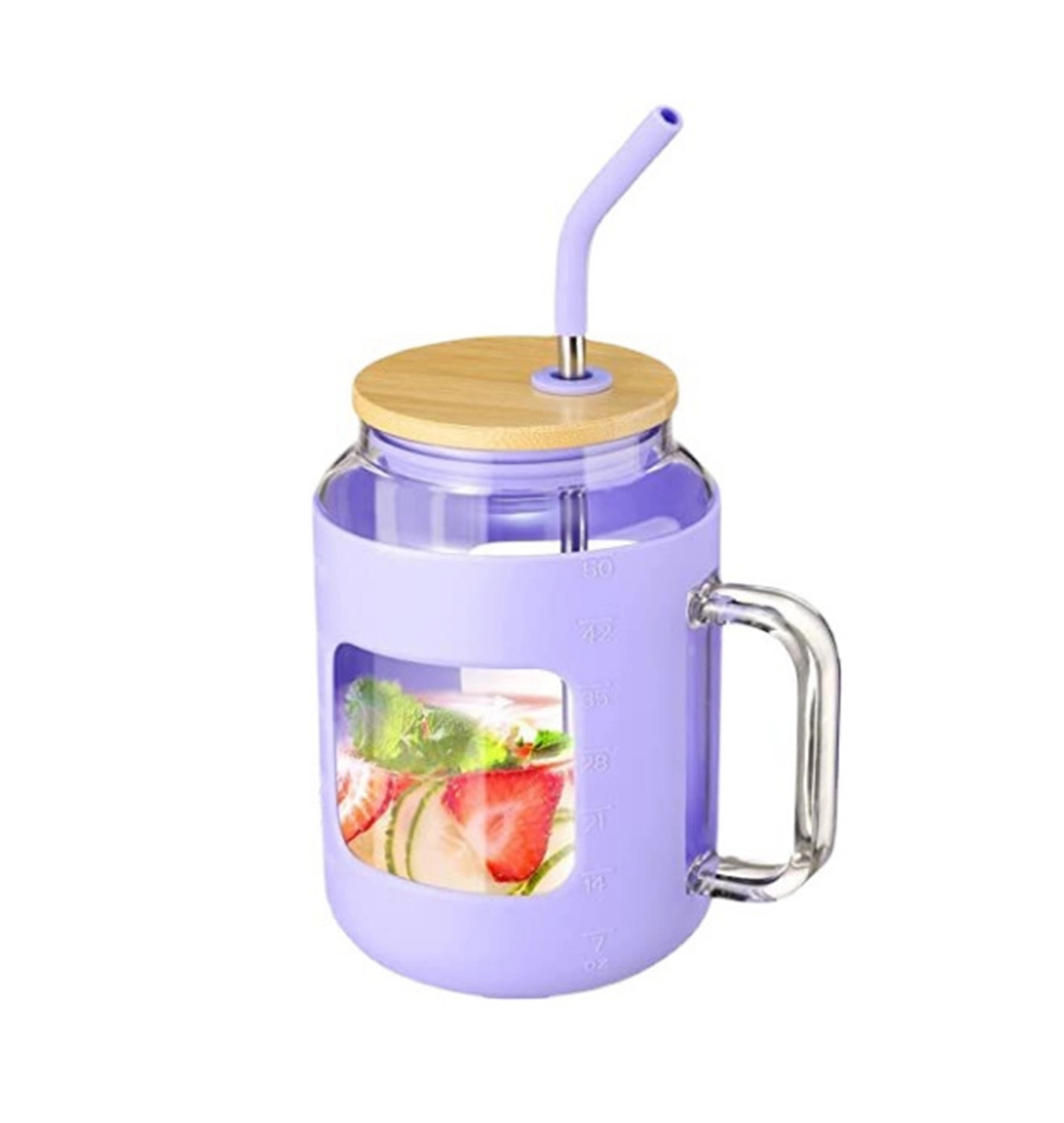 50 Oz. Glass Tumbler with Bamboo Lid and Straw 7
