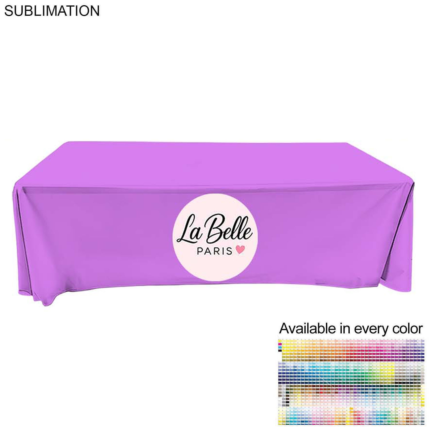 24Hr Express Ship - Event package, 5'W Fabric banner and Premium 8' tablecloth closed back 5