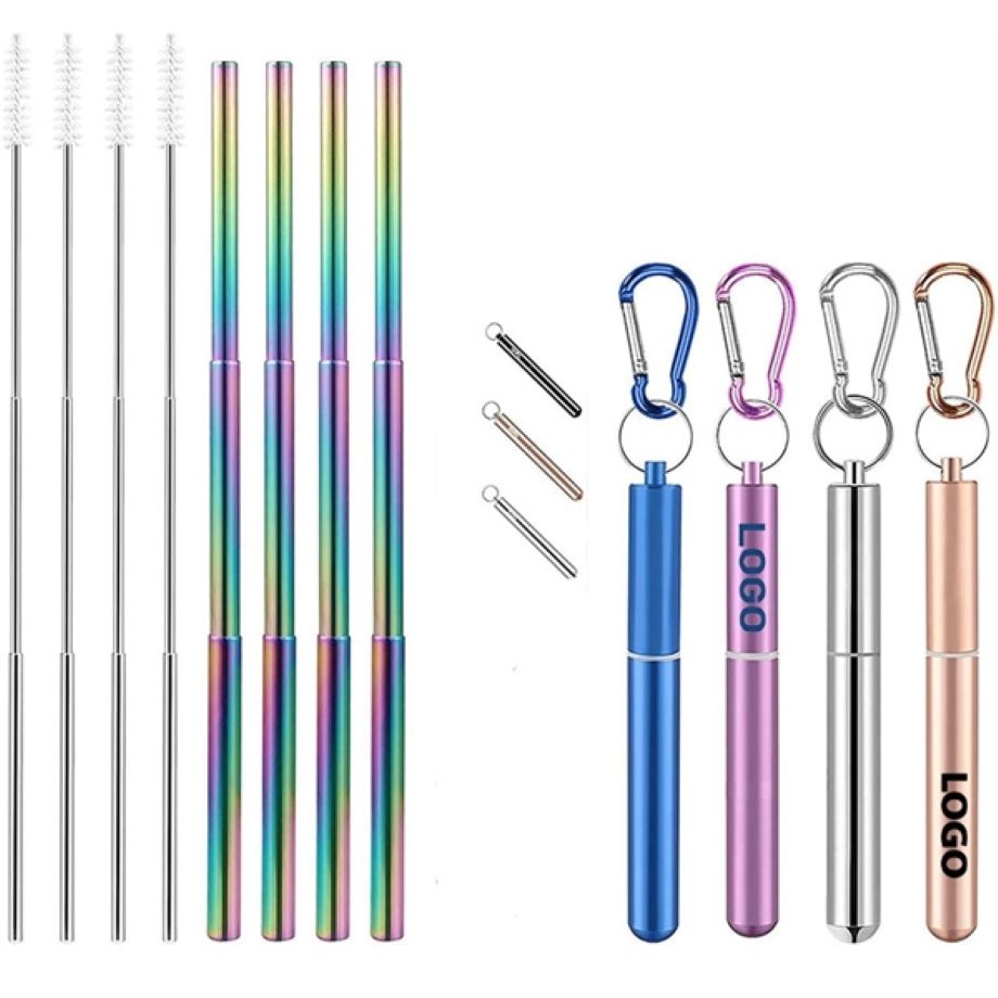 Collapsible Stainless Steel Keychain Straw 1