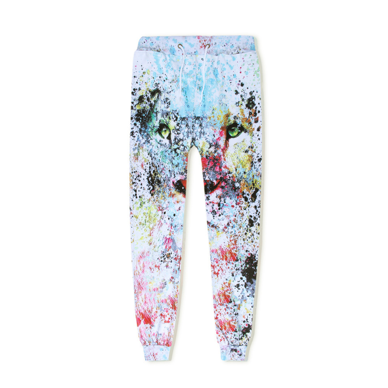 Men Drawstring Colorful Starry Sky Pattern Pants 2