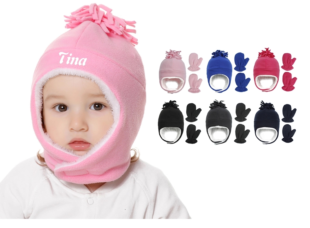 Baby Fleece Cuff Beanie And Gloves Set 3