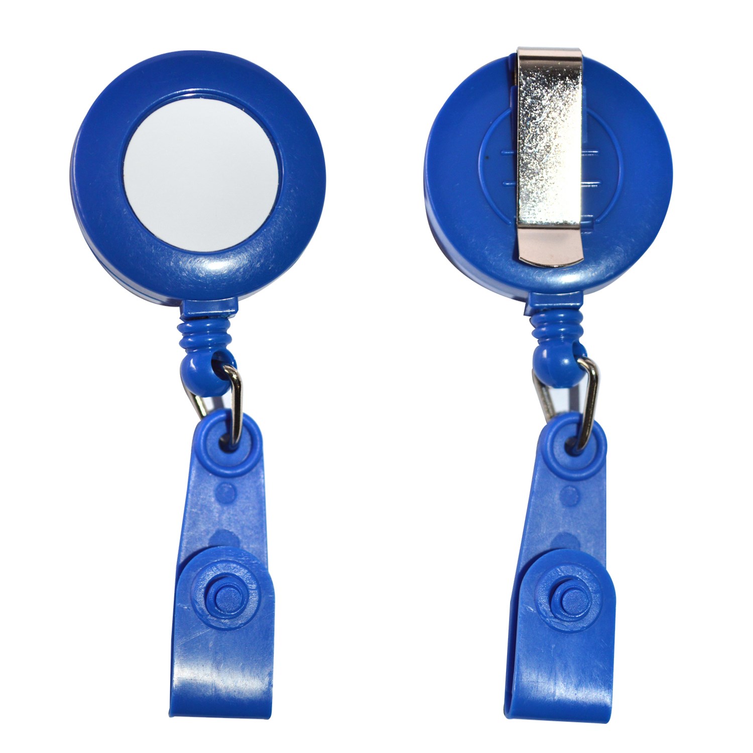 Matching Strap Color Round Badge Reel Holder w/ Belt Clip