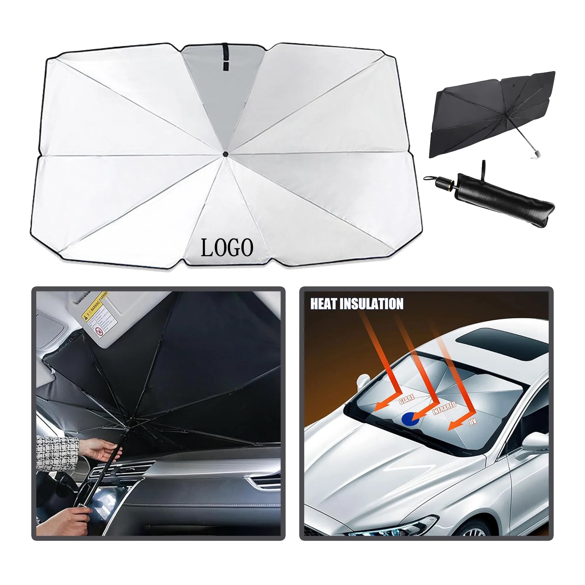 Telescopic Folding Car Sunshade Umbrella 2