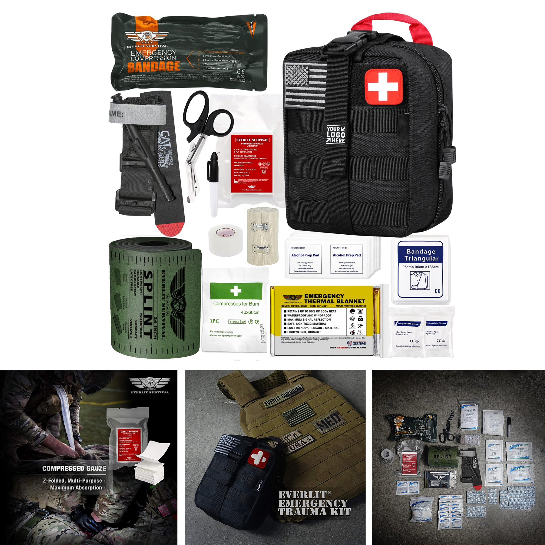 CAT GEN-7 Tourniquet 36" Splint Military Combat Tactical IFAK  Critical Wounds Emergency Trauma Kit 2