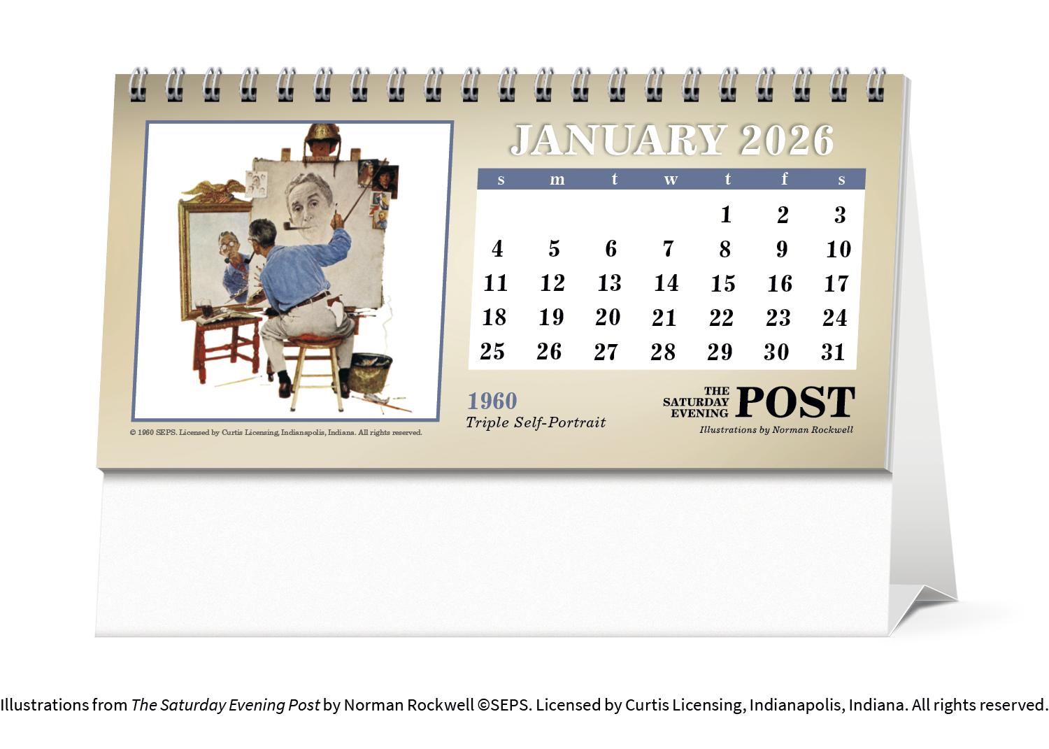 Triumph® Calendars The Saturday Evening Post Illustrations by Norman Rockwell Desk Calendar 12