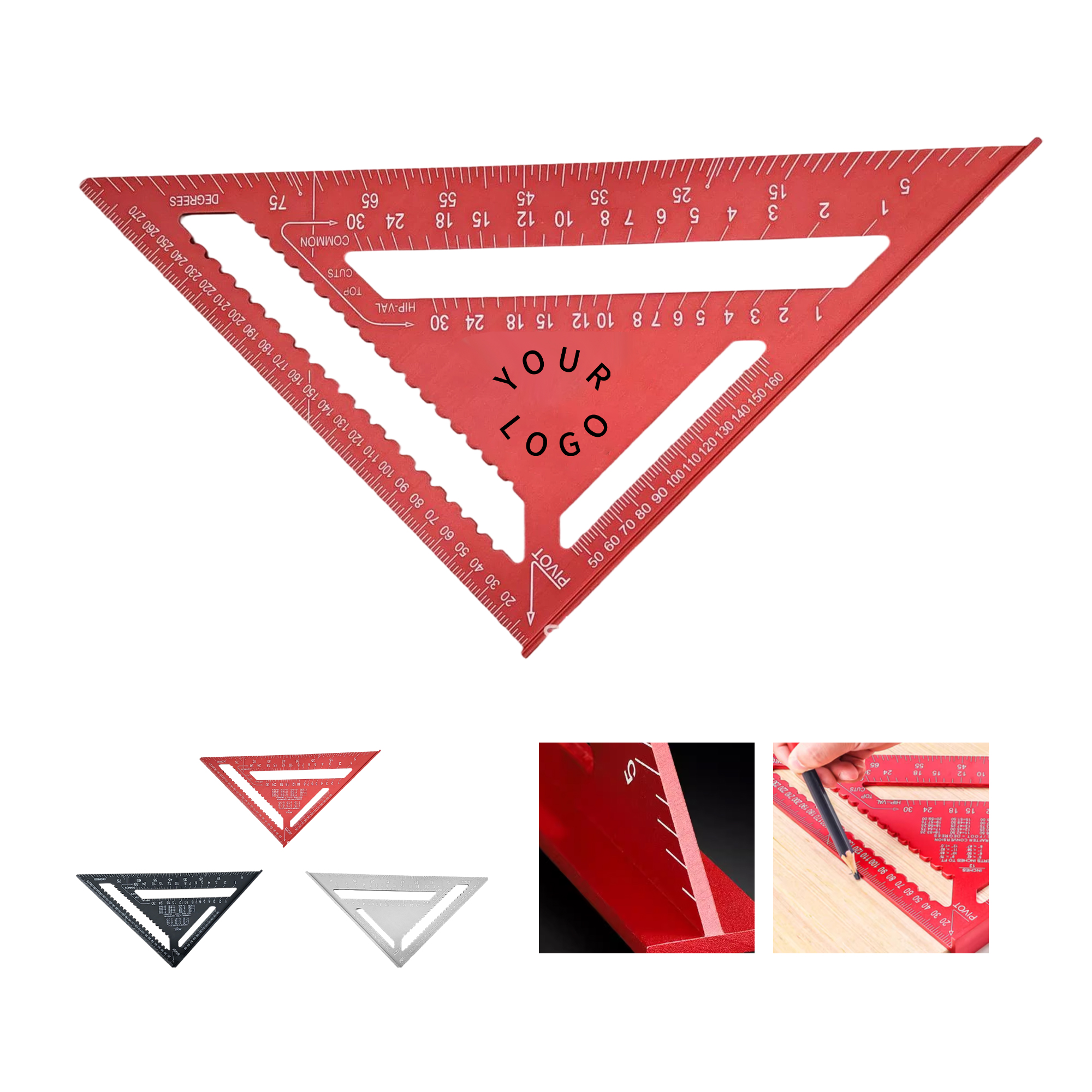 Aluminum Alloy Triangle Ruler 7" For Drafting And Design 4