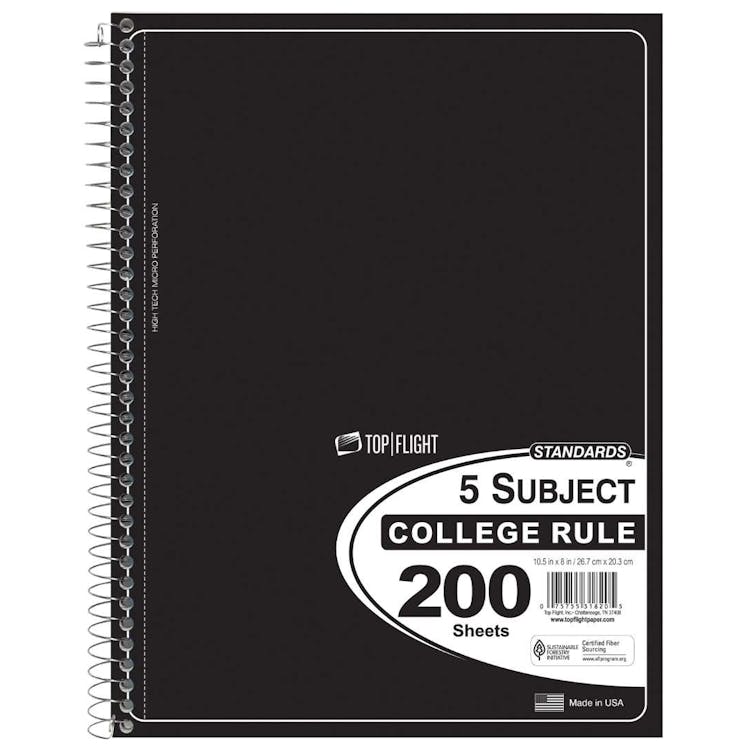 5-Subject College Rule Notebooks Assorted 1