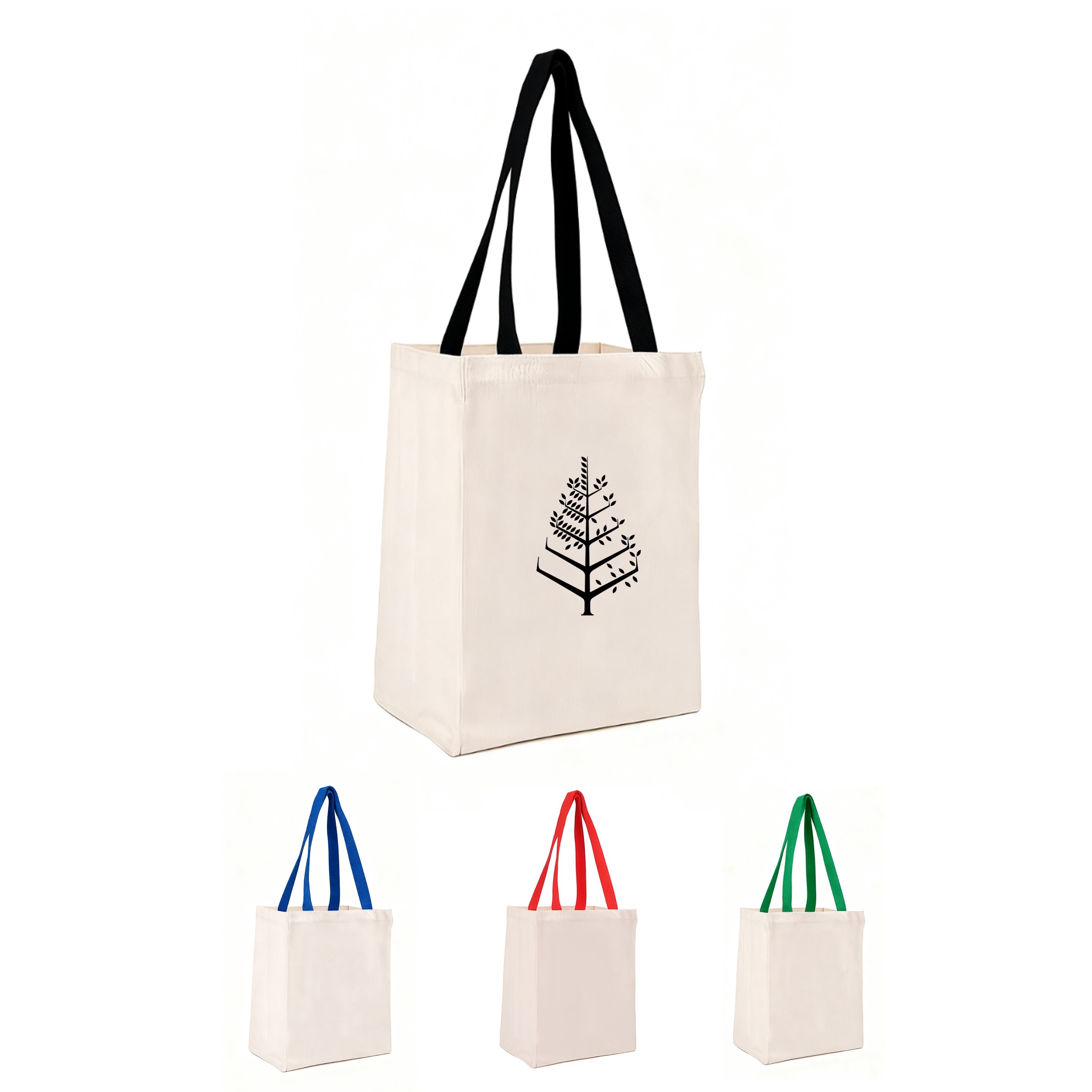 5oz Canvas Tote Bag with Color Handle - OCEAN 2