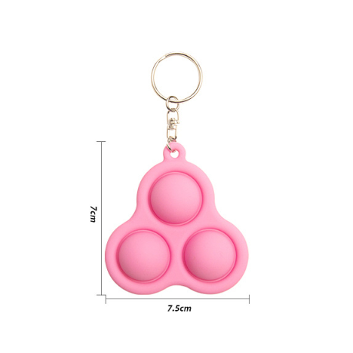 Silicone Pop Fidget Keychain Toy with Tri-Bubble Design 6