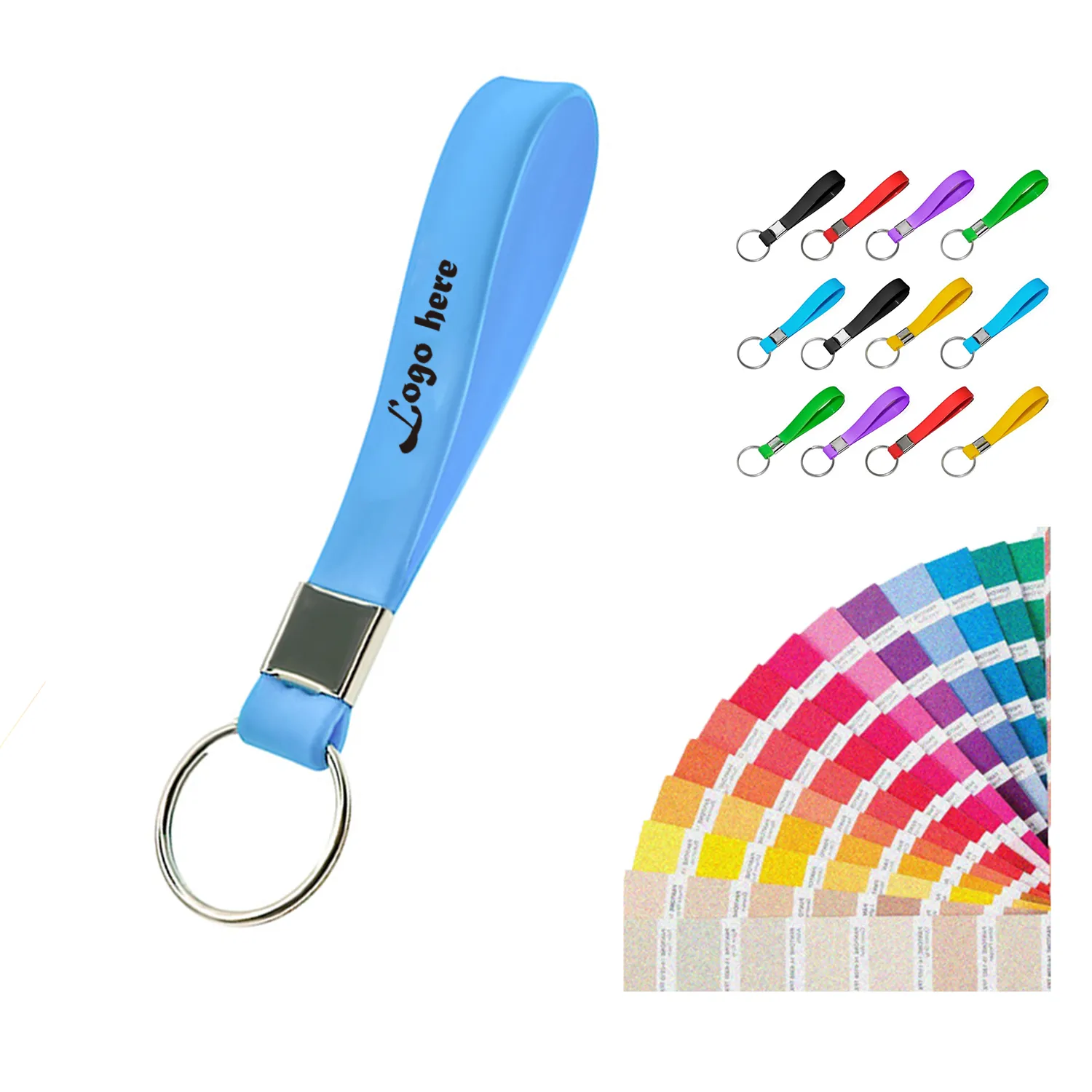 Custom Silicone Bracelet Keychain with Metal Ring 7