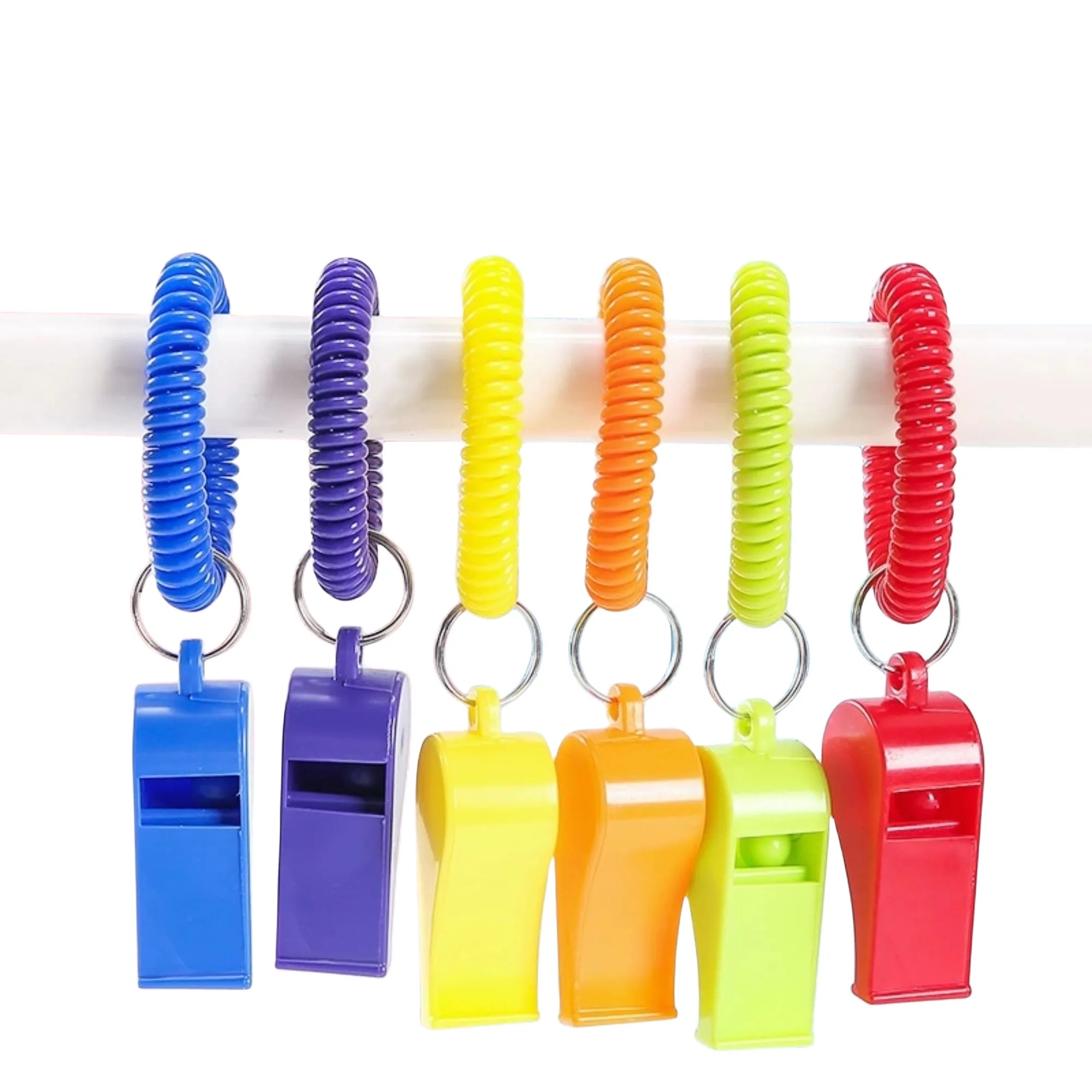 Spring Wrist Keychain With Whistle 3