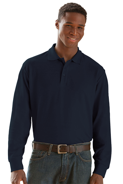 Long Sleeve Soft-Blend Double-Tuck Pique Polo 17