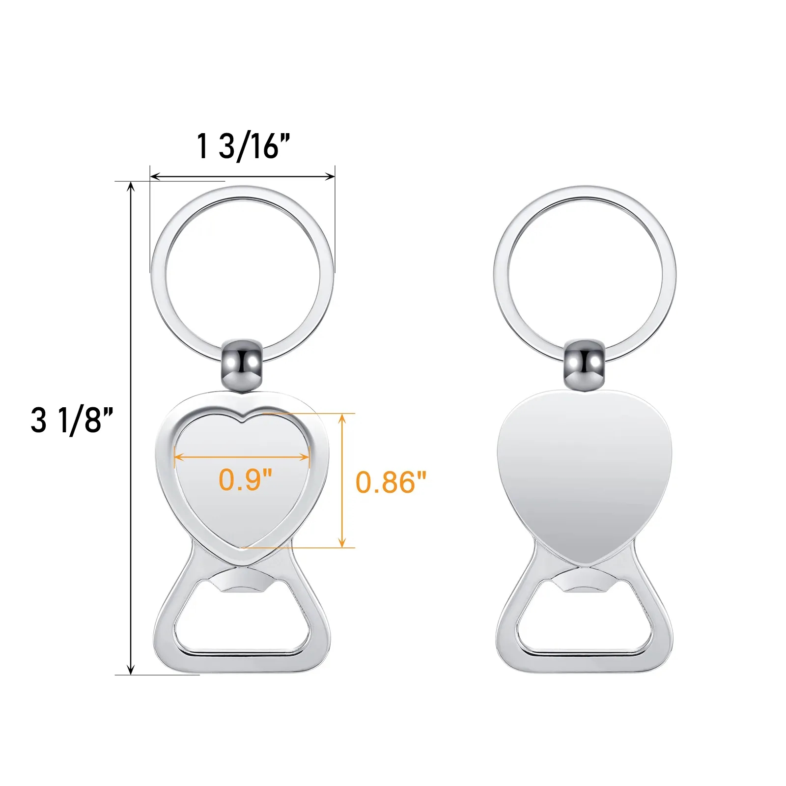 Love Heart Bottle Opener Keychain 2