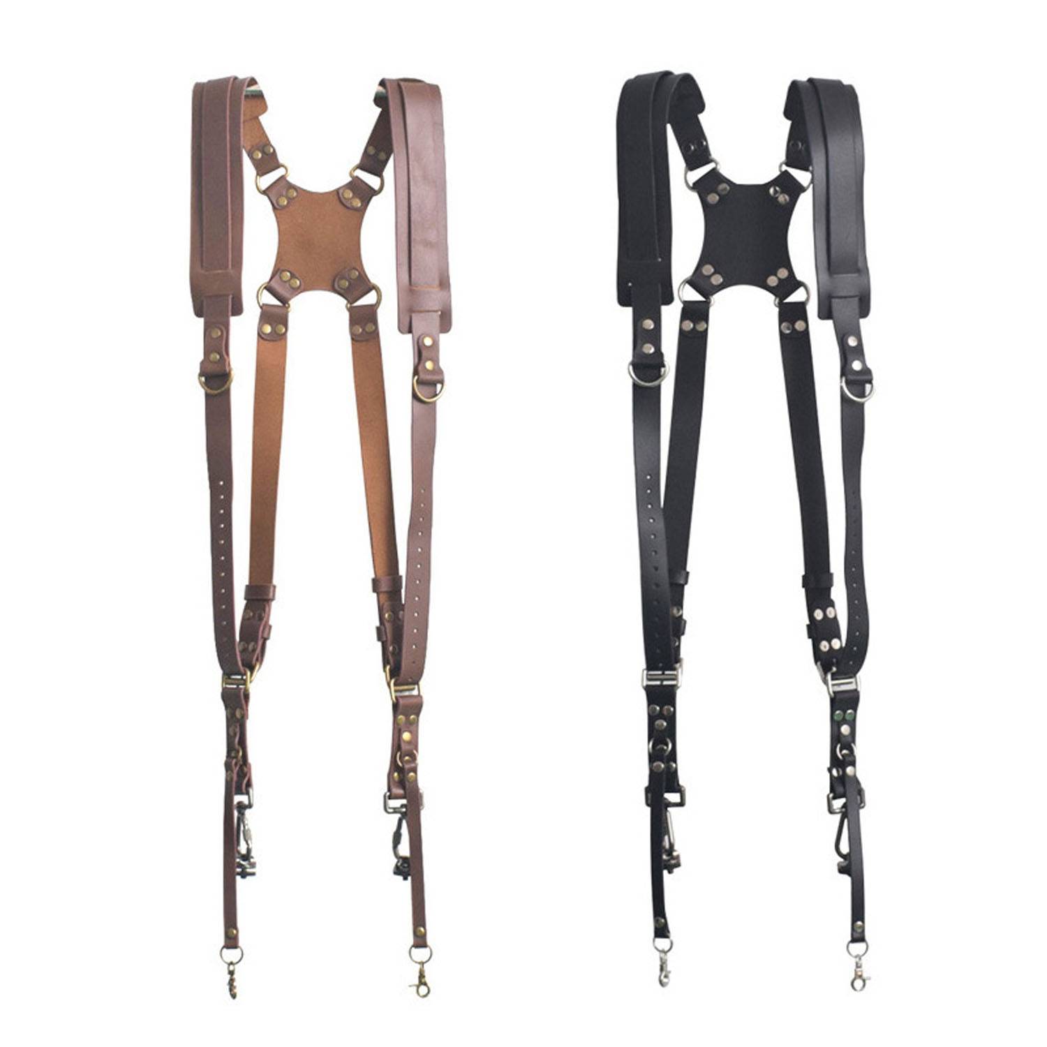 Genuine Leather Dual Shoulder Camera Strap 5