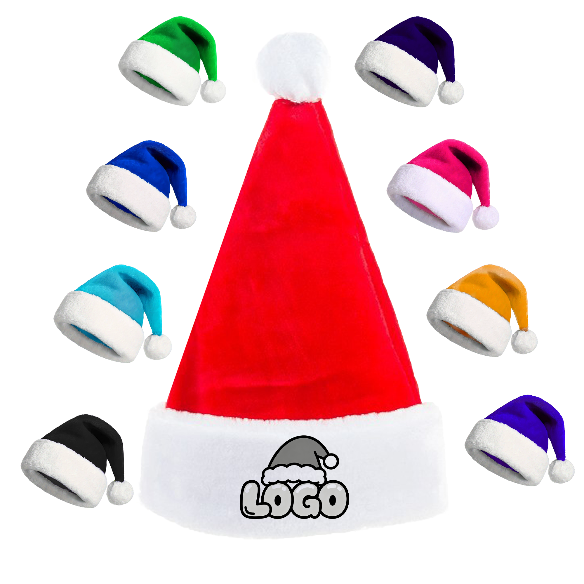 Warm Short Plush Santa Christmas Hat 4