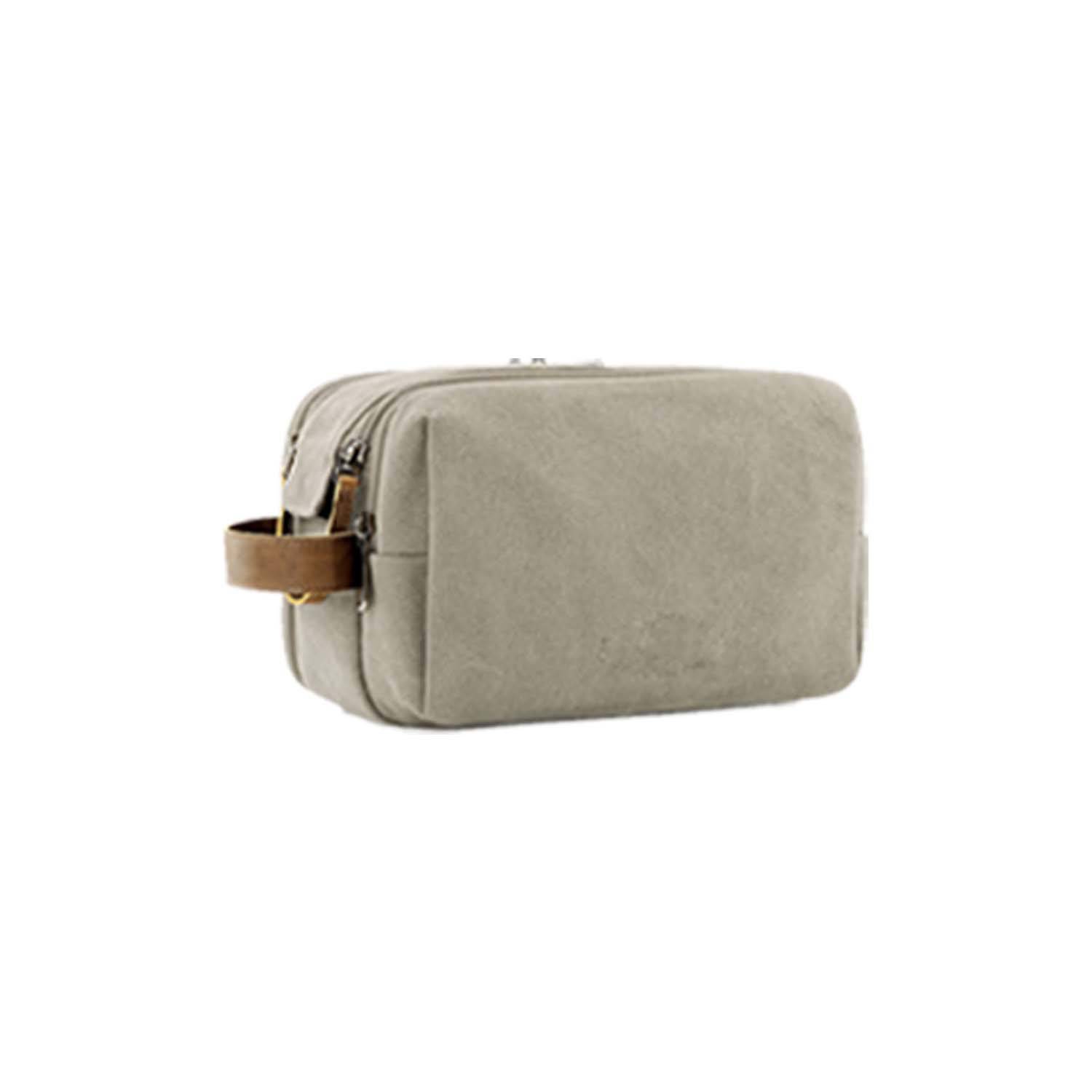Double Zipper Canvas Travel Toiletries Storage Bag 5