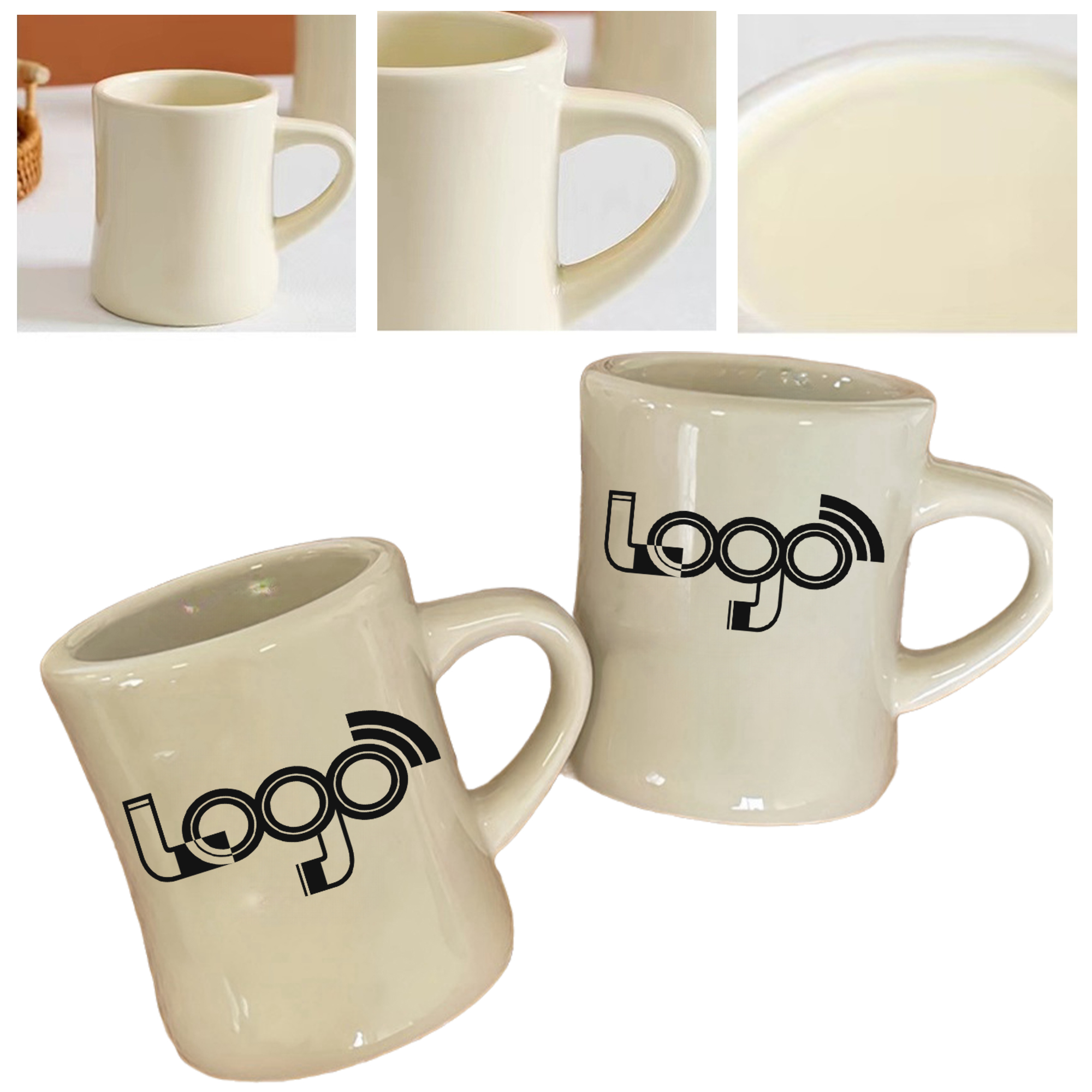 10oz Off-White Ceramic Mug 2