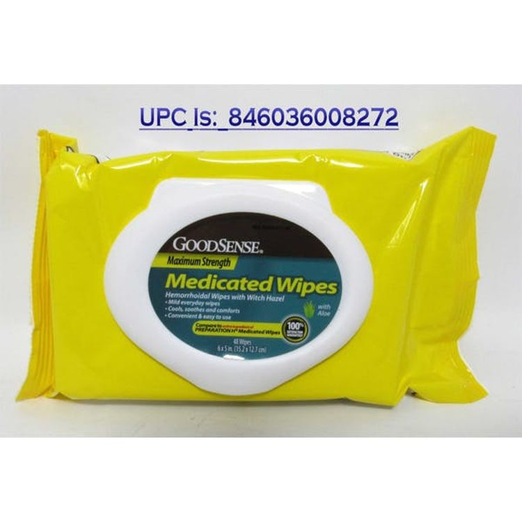 Max-Strength Medicated Hemorrhoidal Wipes - Witch Hazel Aloe 48 Pack 1