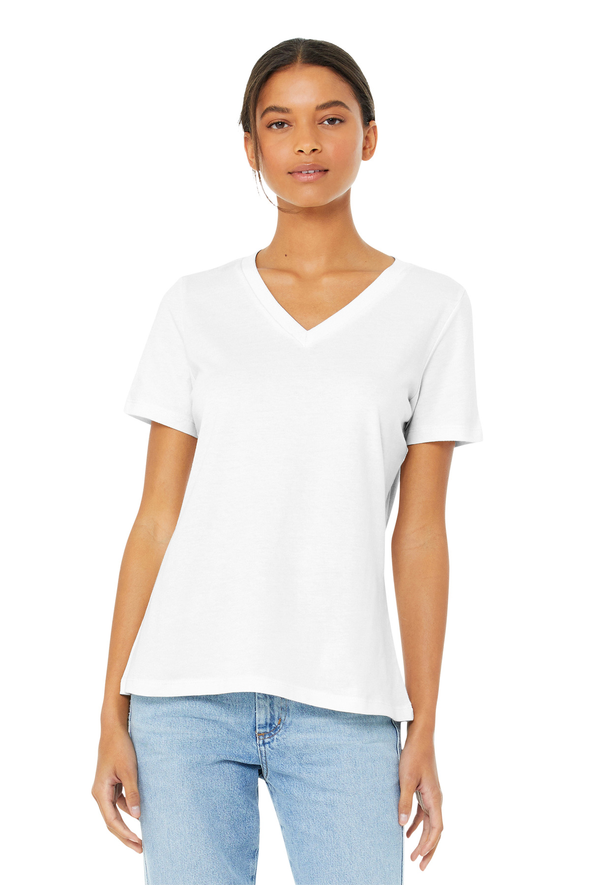 BELLA+CANVAS Women's Relaxed Jersey Short Sleeve V-Neck Tee. BC6405 36