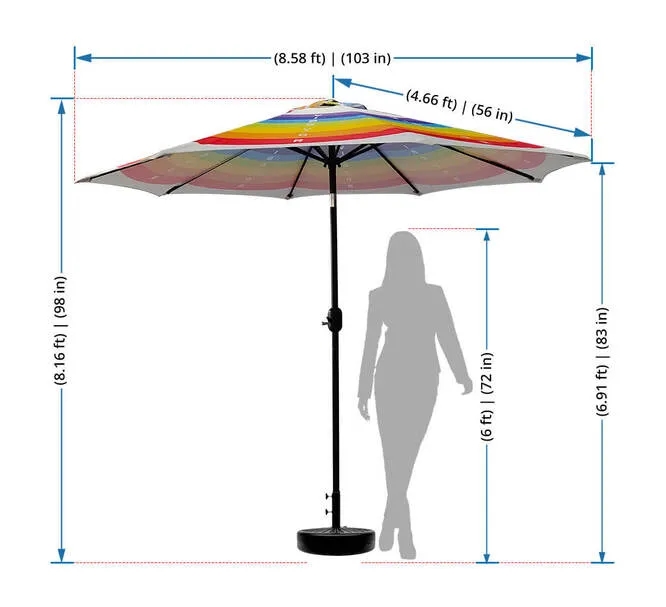 Custom Market Umbrella 8.58Ft Diameter 6