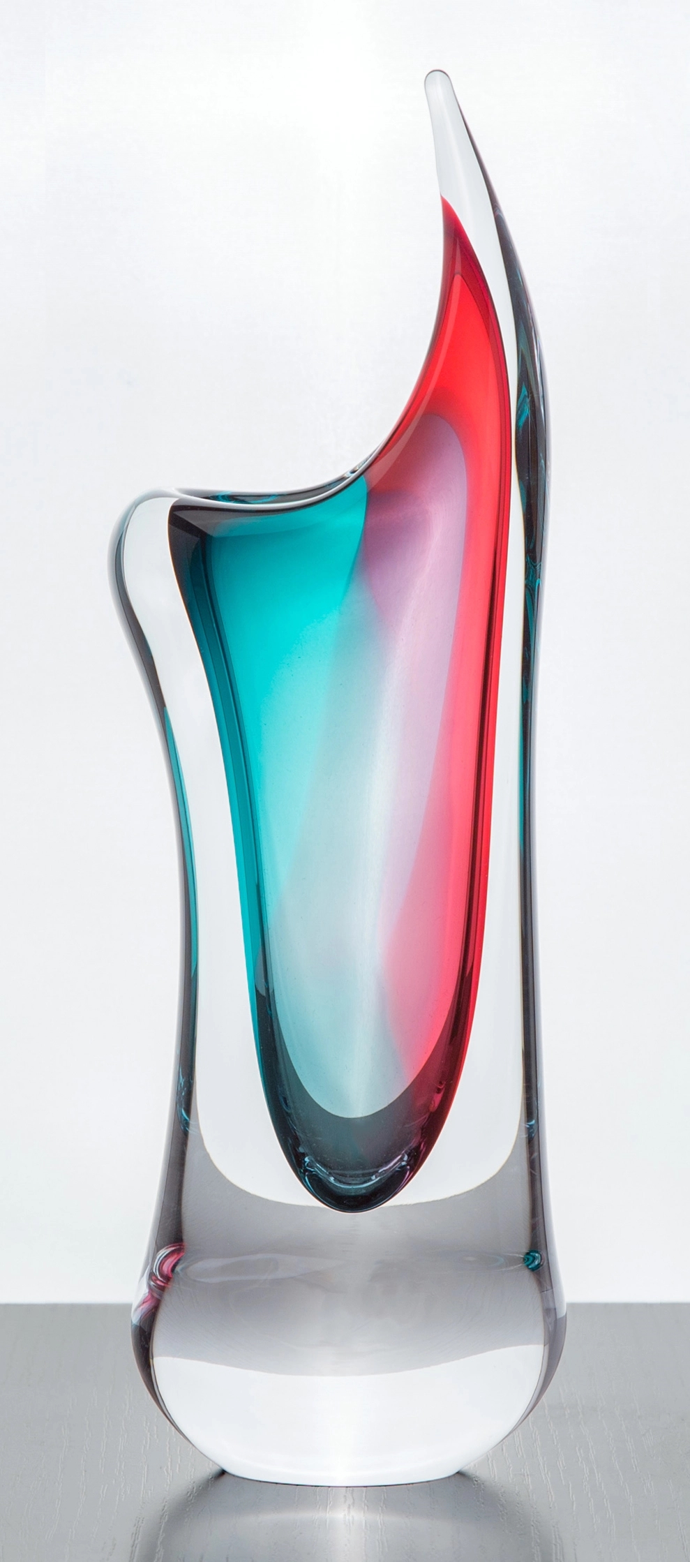 Voltaire Art Vase, Turquoise/Rose 4