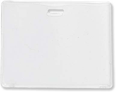 3.92" W x 2.91" H - Horizontal Clear Vinyl Badge Holder (Blank) 3