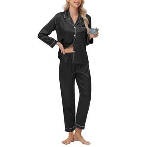 Women Silk Satin Pajamas Set 1