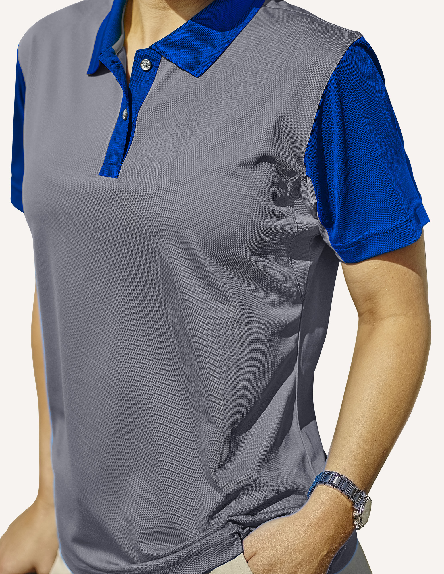 Ladies Corvette Recharged Hybrid Interlock Color Block Polo Shirt 5