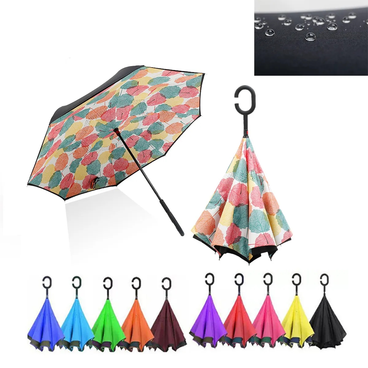 Double Layer C Handle Reverse Umbrella 8