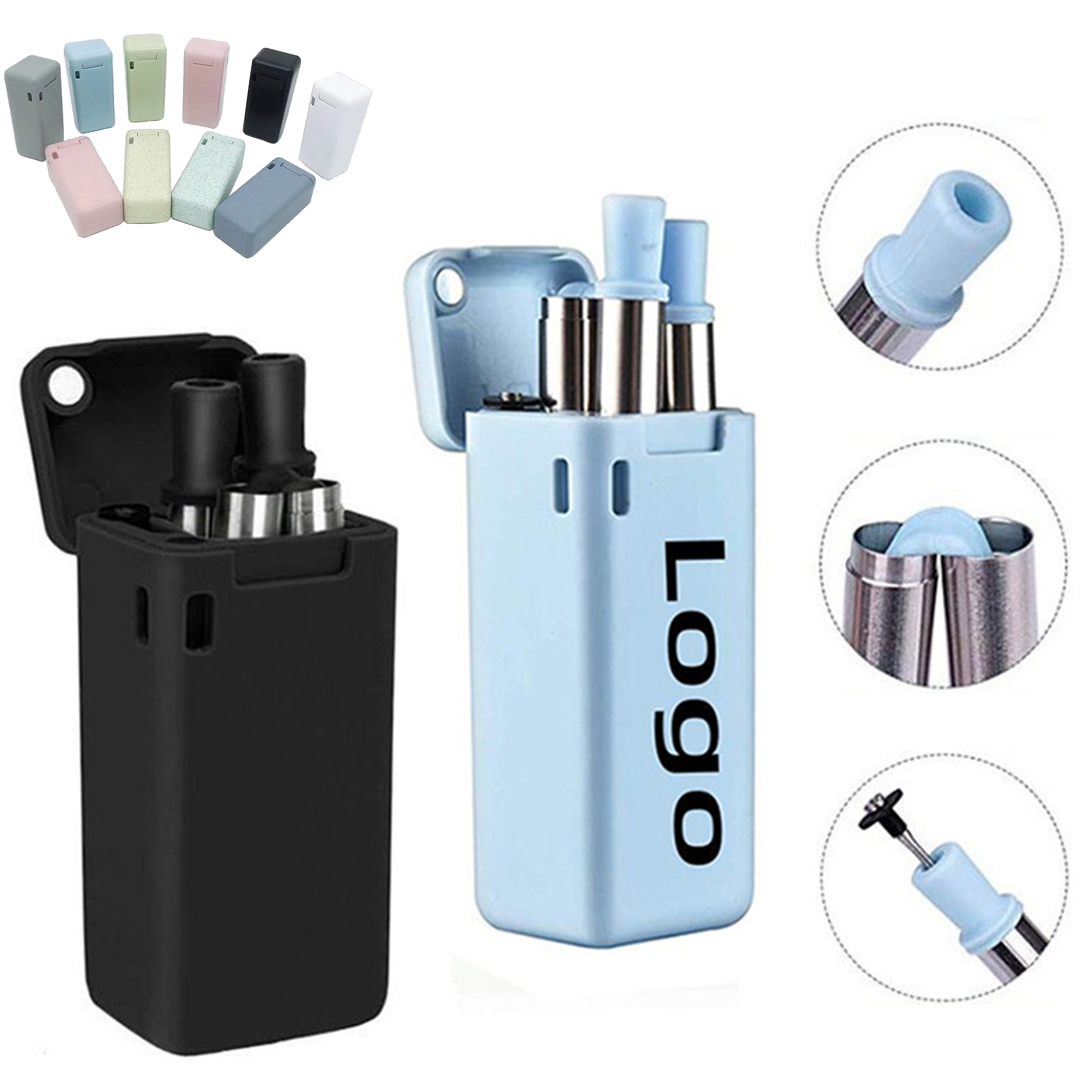 Customizable Straw Set with Case 4