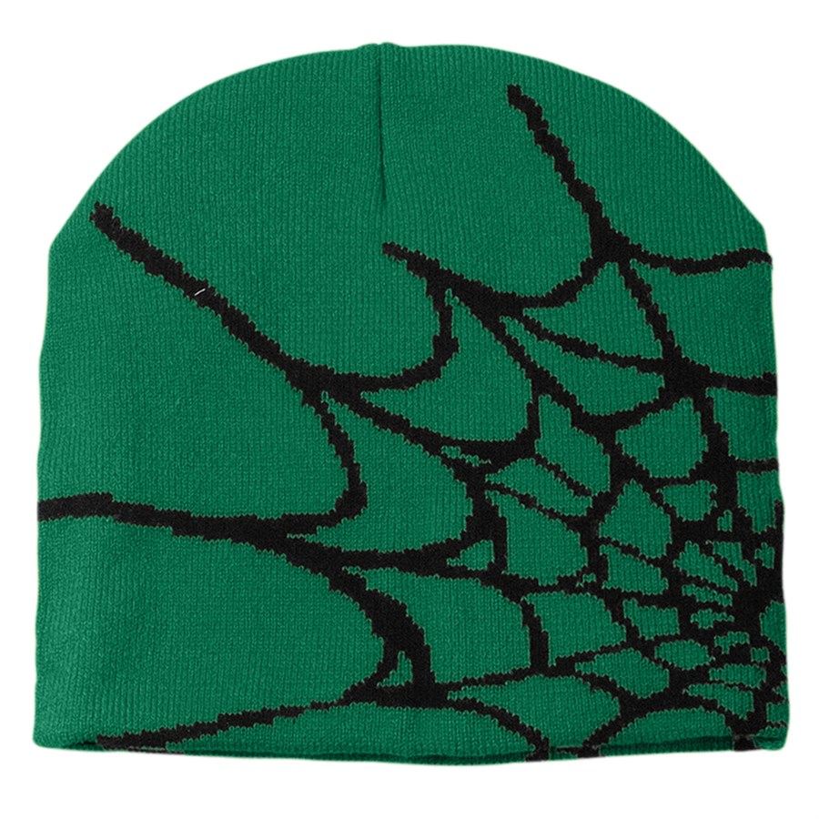 Spider Web Pattern Beanie with Custom Logo 9