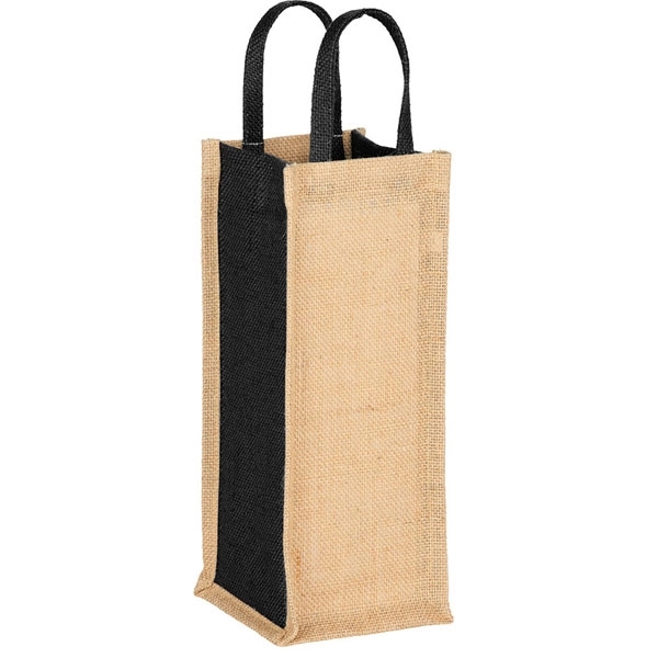 Promotional Jute Single Bottle Wine Tote 1