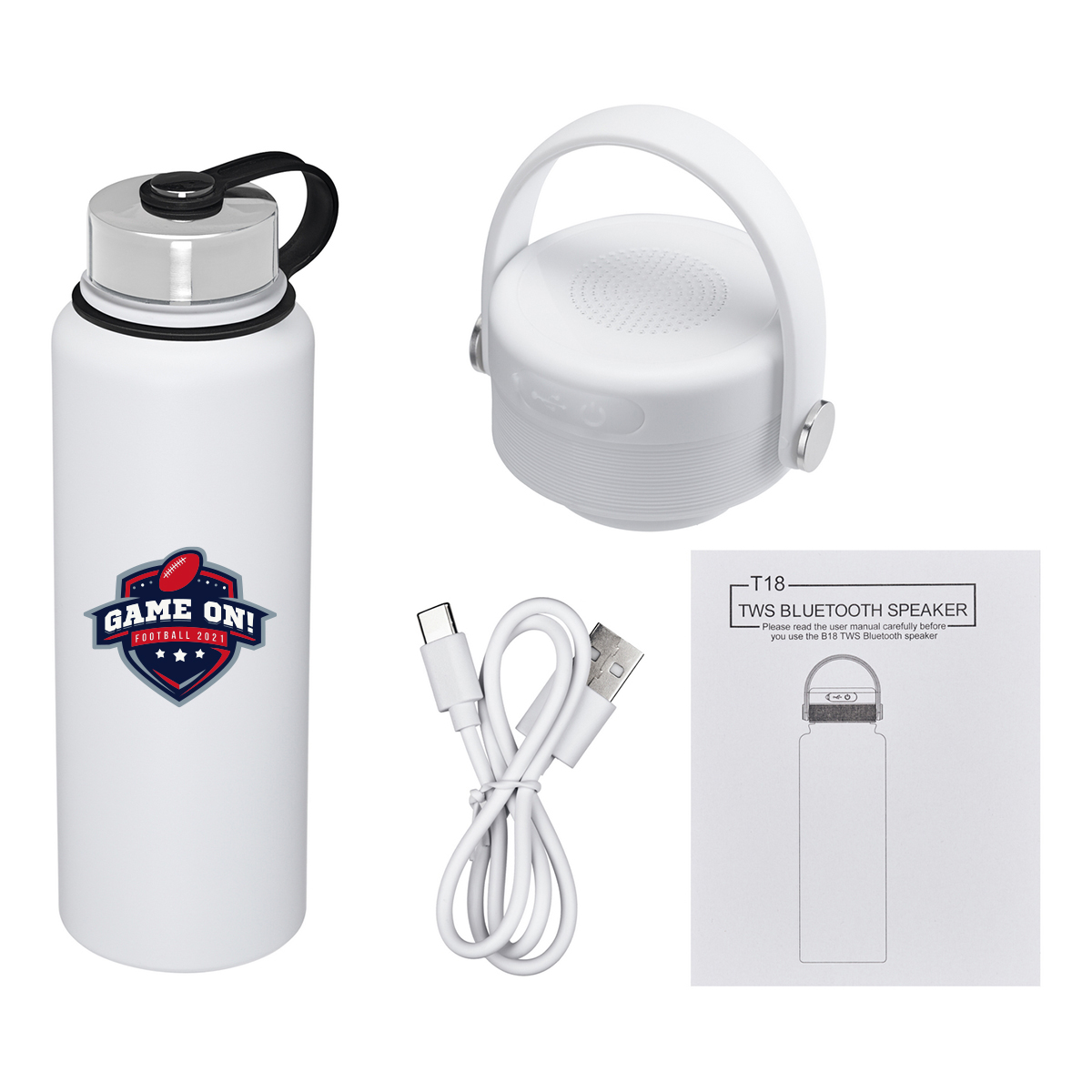 ArticFire Wireless Bluetooth Speaker Cap 40oz Stainless Steel Vacuum Bottle 6