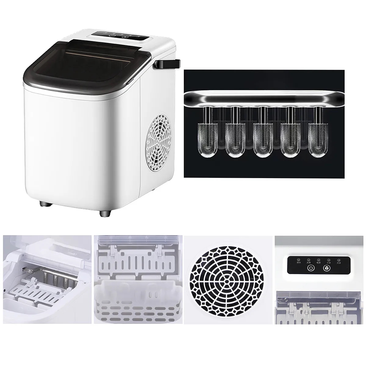 Portable Self-Cleaning Fast Ice Maker Machine For Office Bar 4