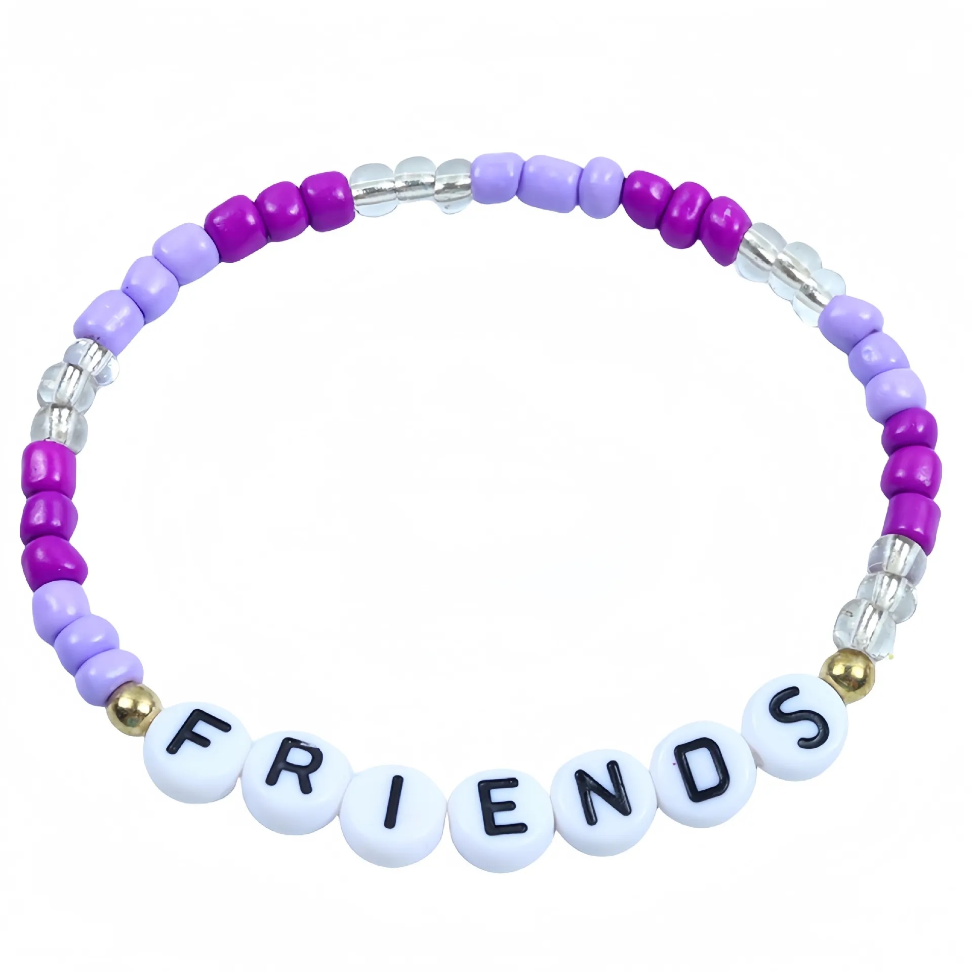 Friendship Bracelet with Plastic Beads and Letter Design 16