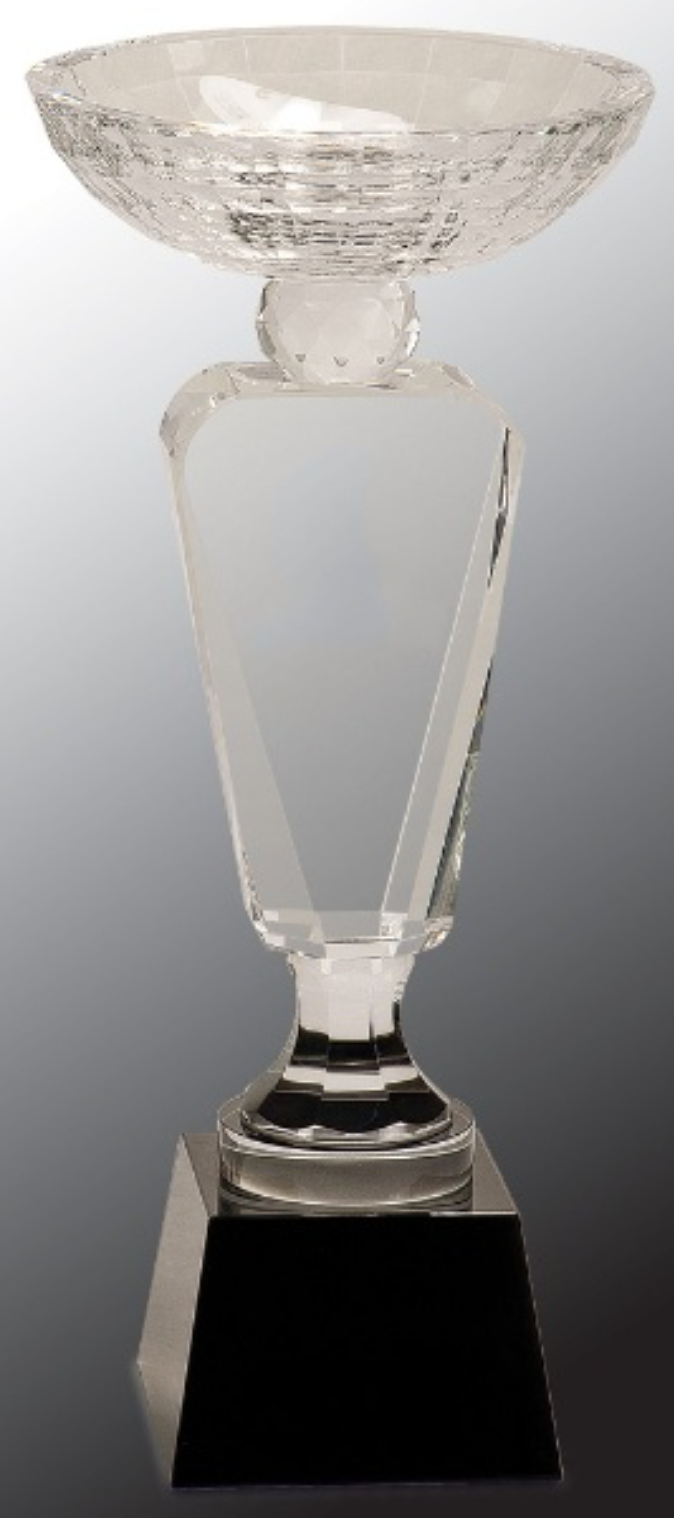 12" Clear Crystal Cup Award with Black Pedestal Base 3