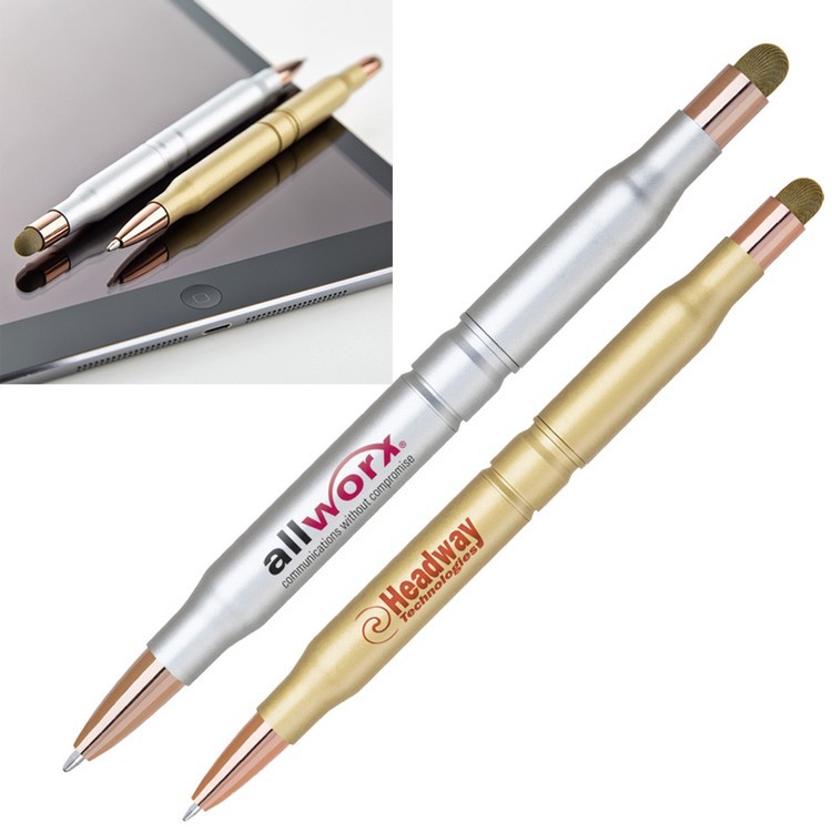 2 in 1 Bullet Ballpoint Pen with Fiber Cloth Capacitive Stylus 1