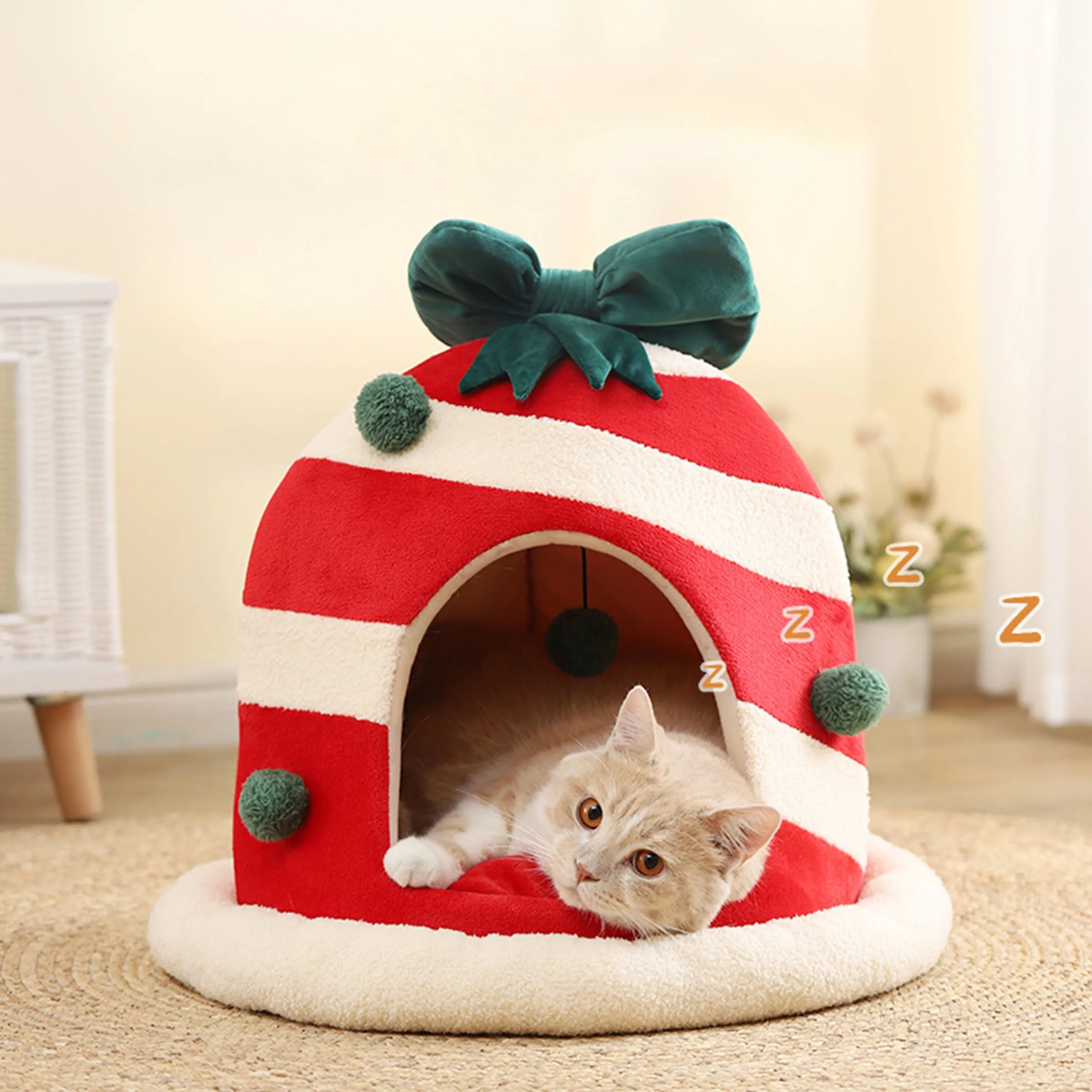 Fleece Christmas Removable Pet Cat Litter 7