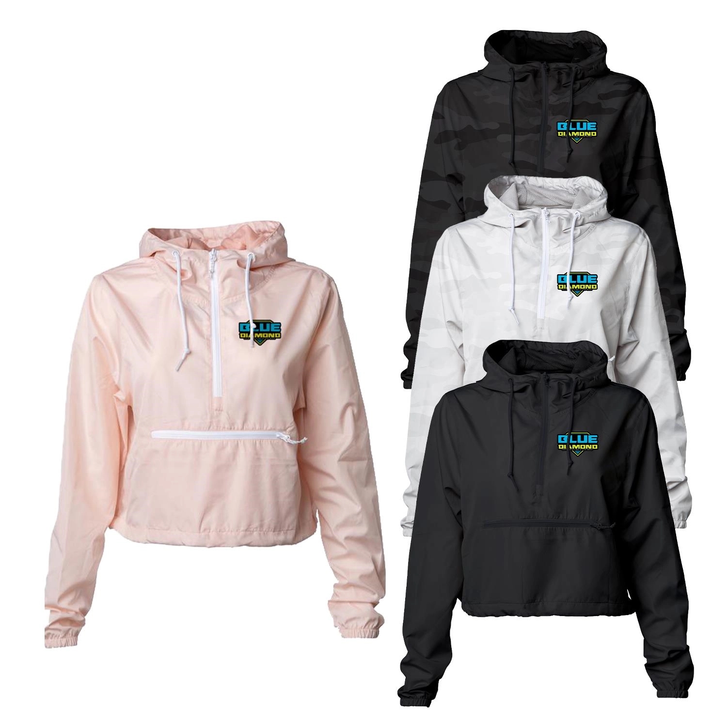 Independent Trading Co. Women's Lightweight Crop Windbreaker