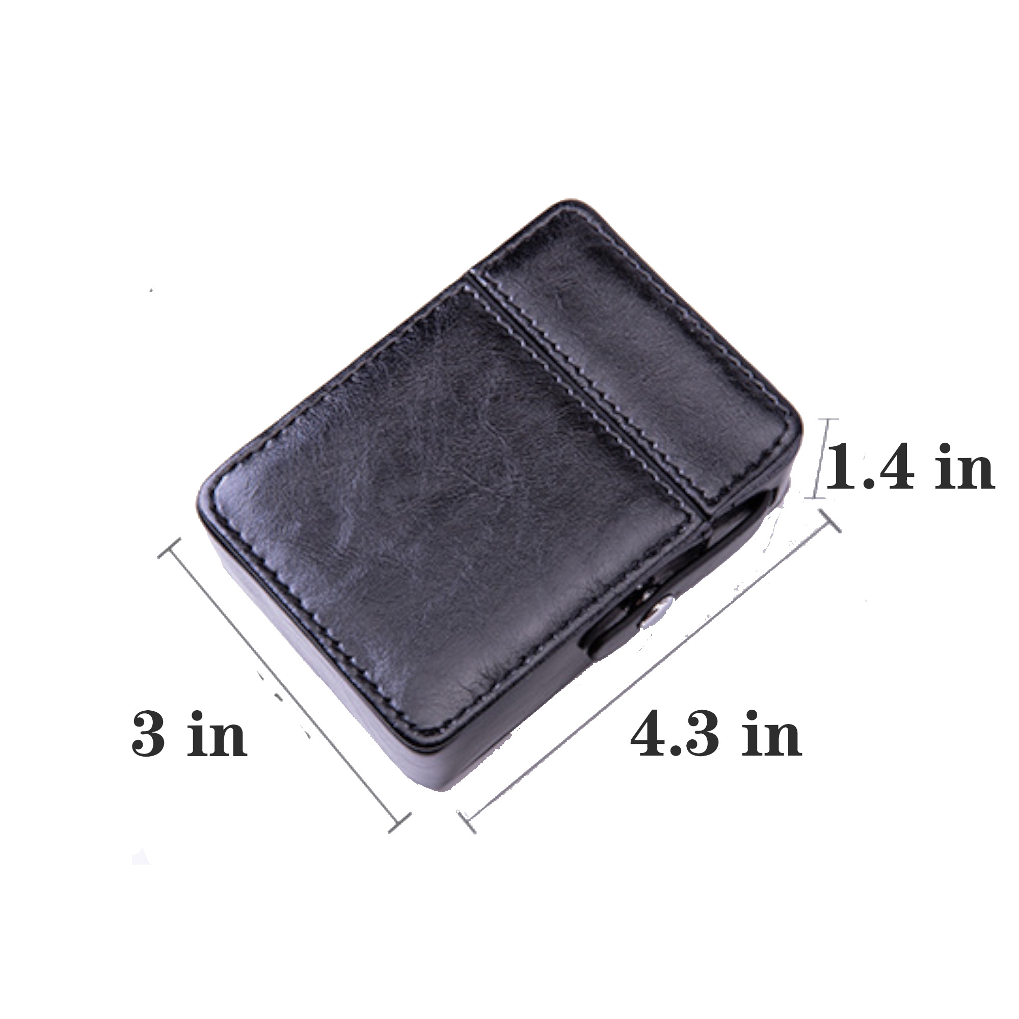 PU Metal Cigarette Case with Lighter Compartment Crush Proof Flip Top 3